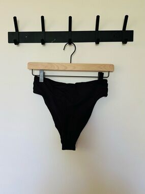 NWT SKIMS Signature Swim High Waist Bottom S Onyx Black